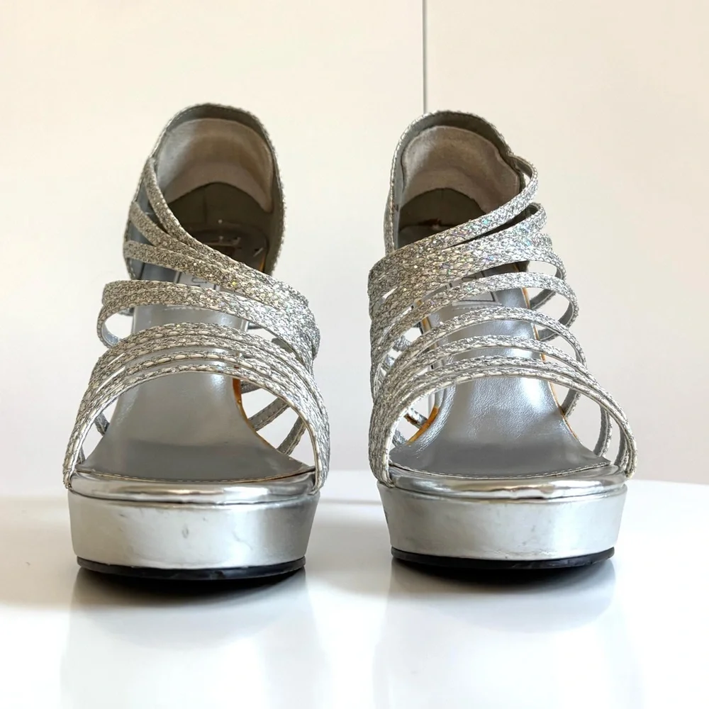 Touch Ups Carey Silver Sparkle Heels Size 8